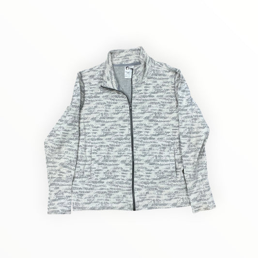 Athletic Sweatshirt Crewneck By Zyia In Cream & Grey, Size:L