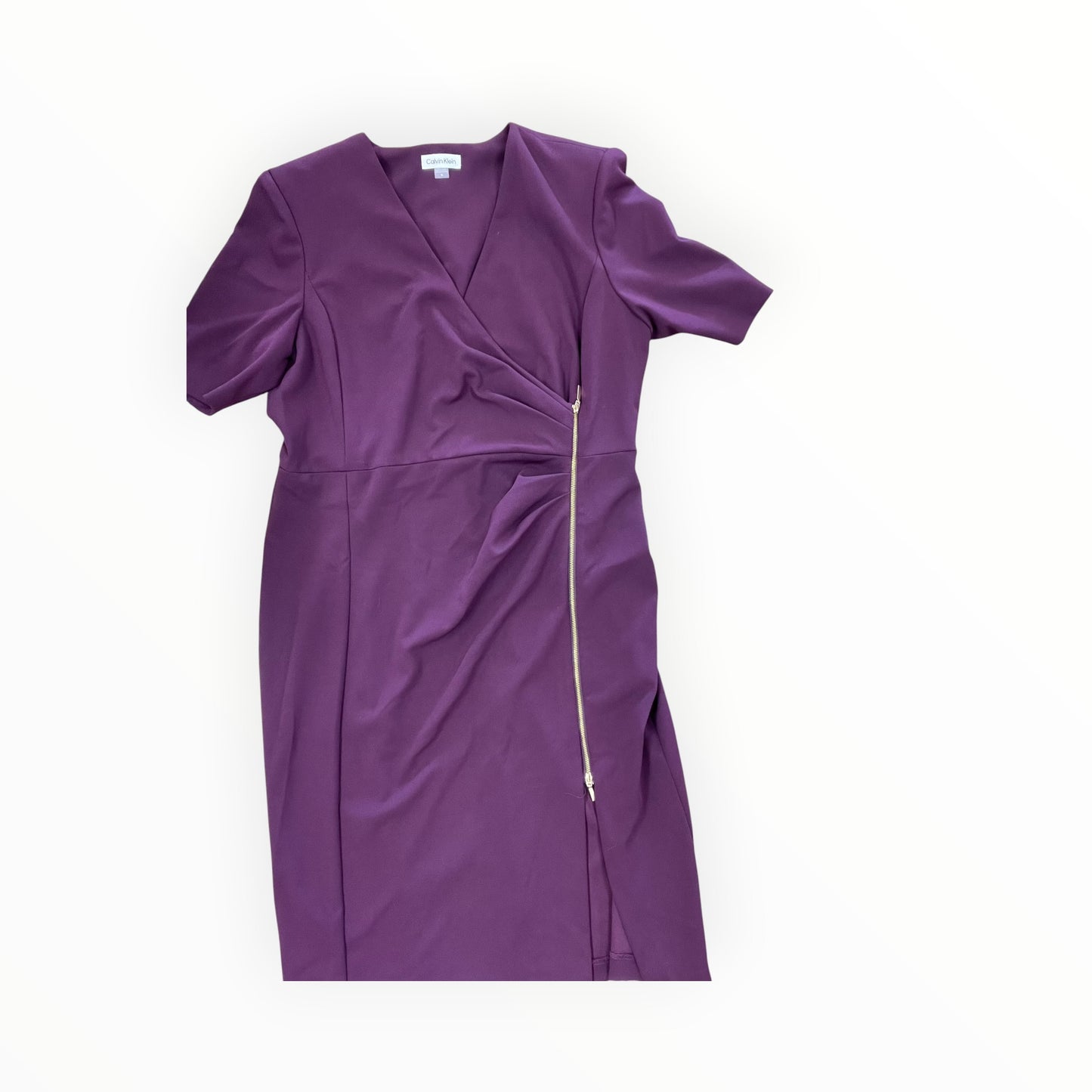 Dress Work By Calvin Klein In Purple, Size:16