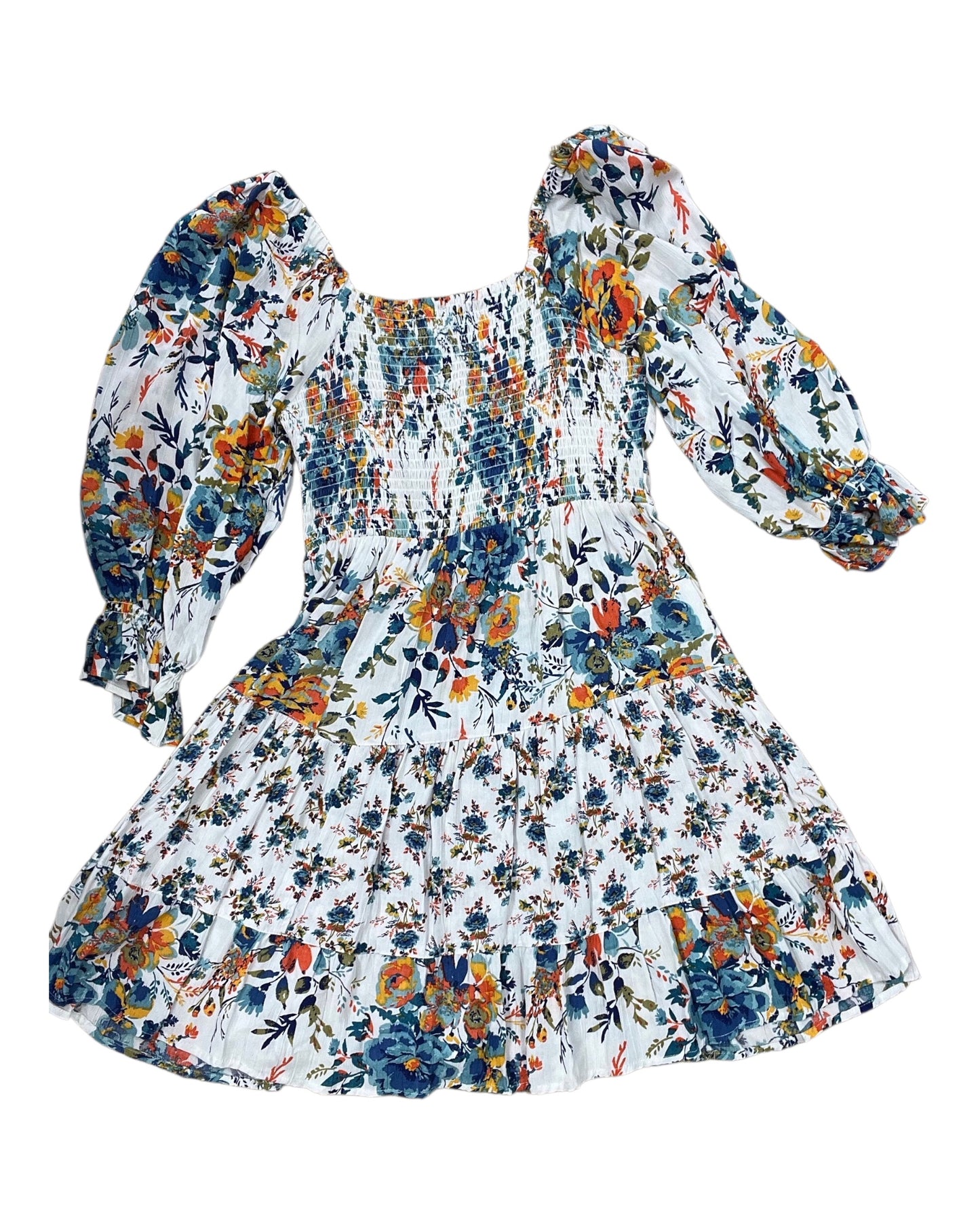 Dress Casual Short By Angie In Blue & Orange, Size:L