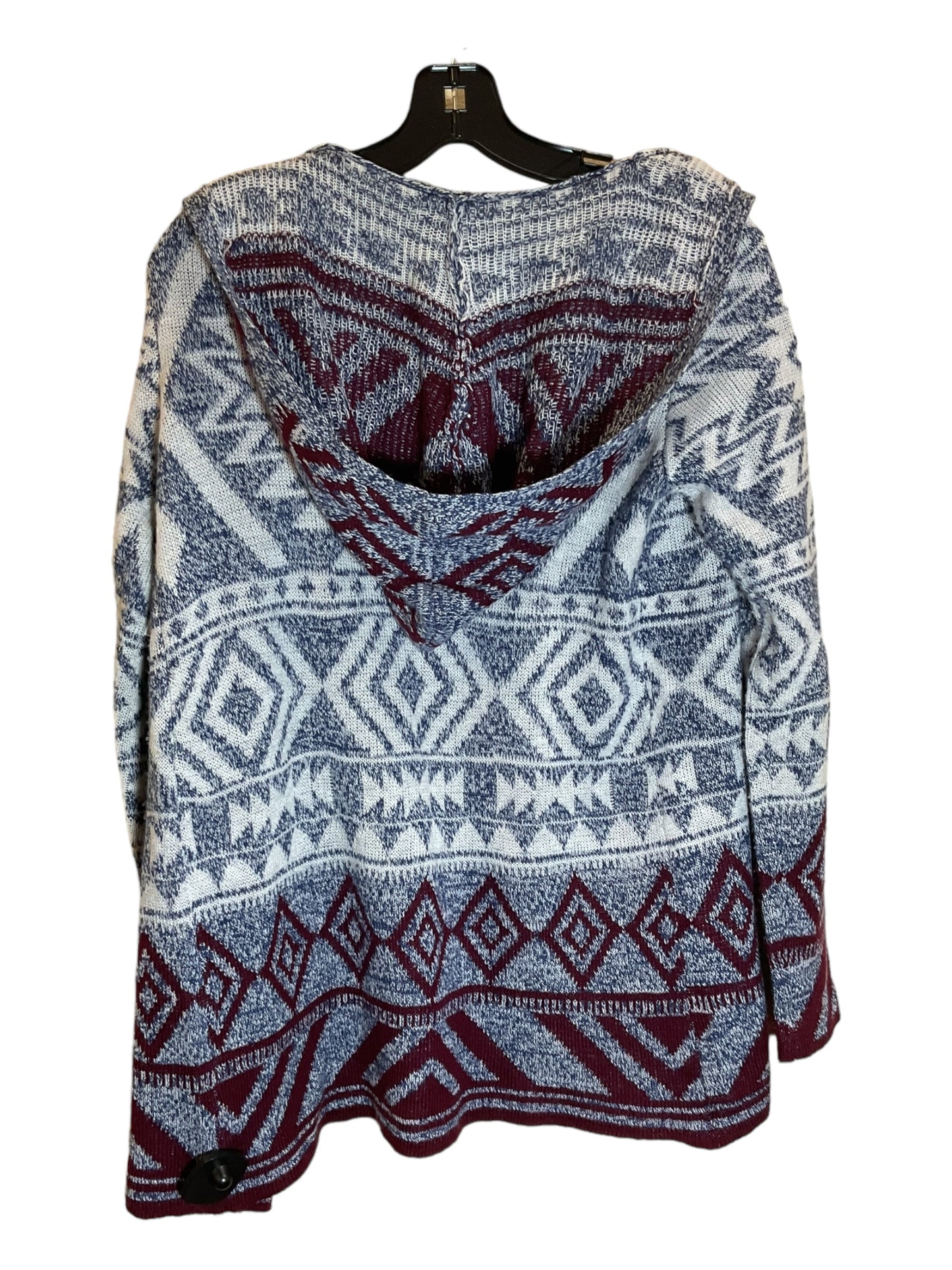 Sweater Cardigan By Clothes Mentor In Blue & Red & White, Size: S