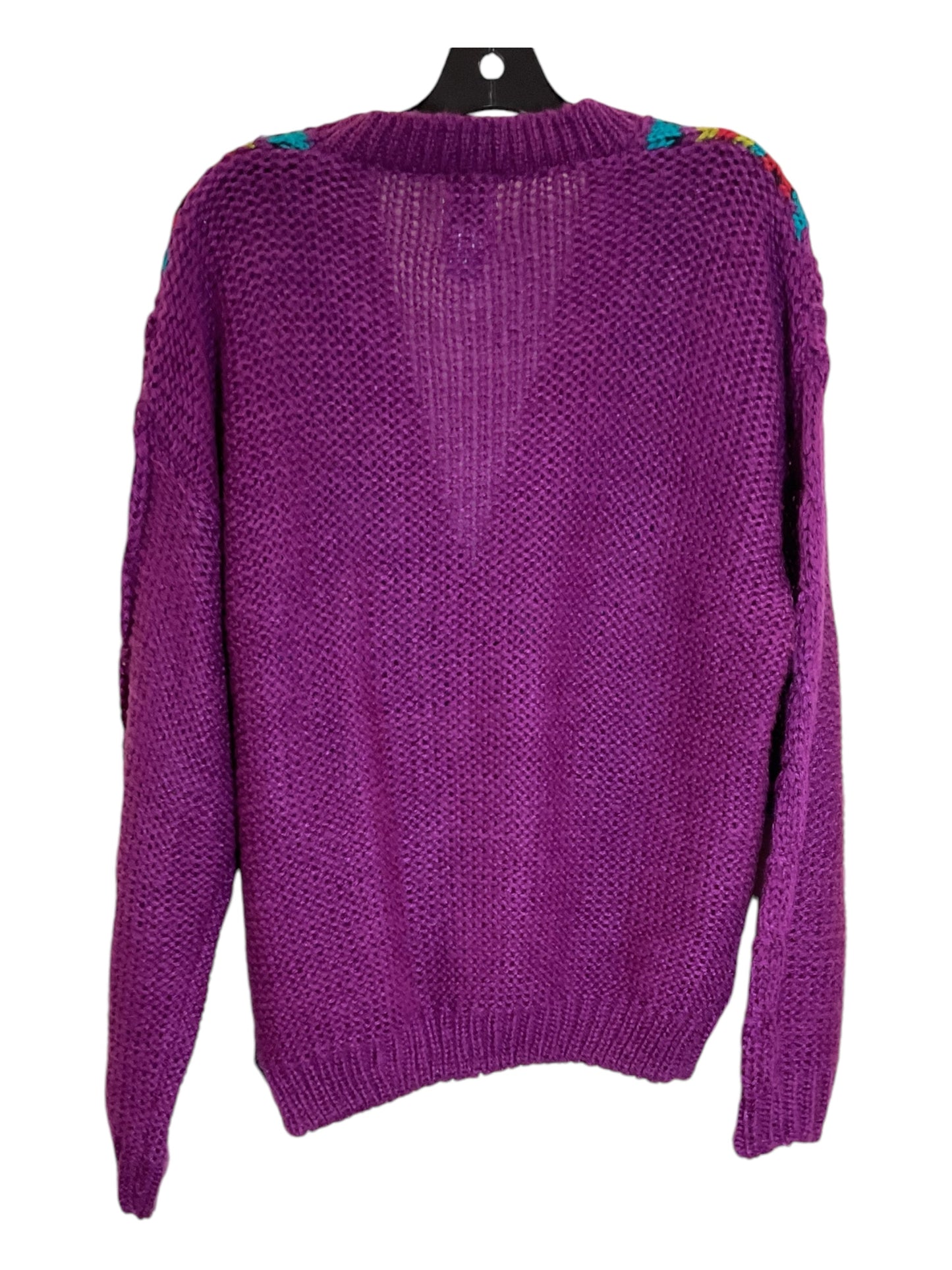 Sweater Cardigan By Ivy In Purple, Size: L