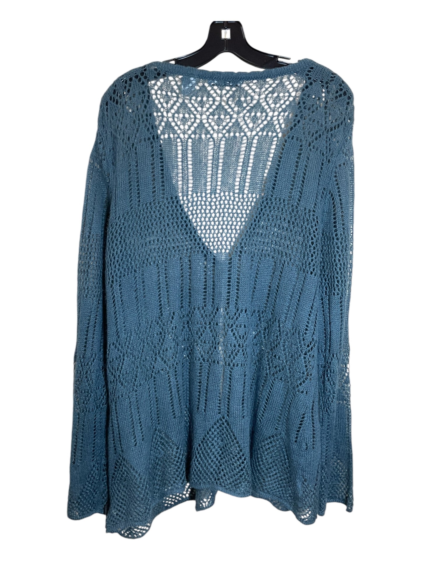 Sweater Cardigan By Clothes Mentor In Blue, Size: 3x