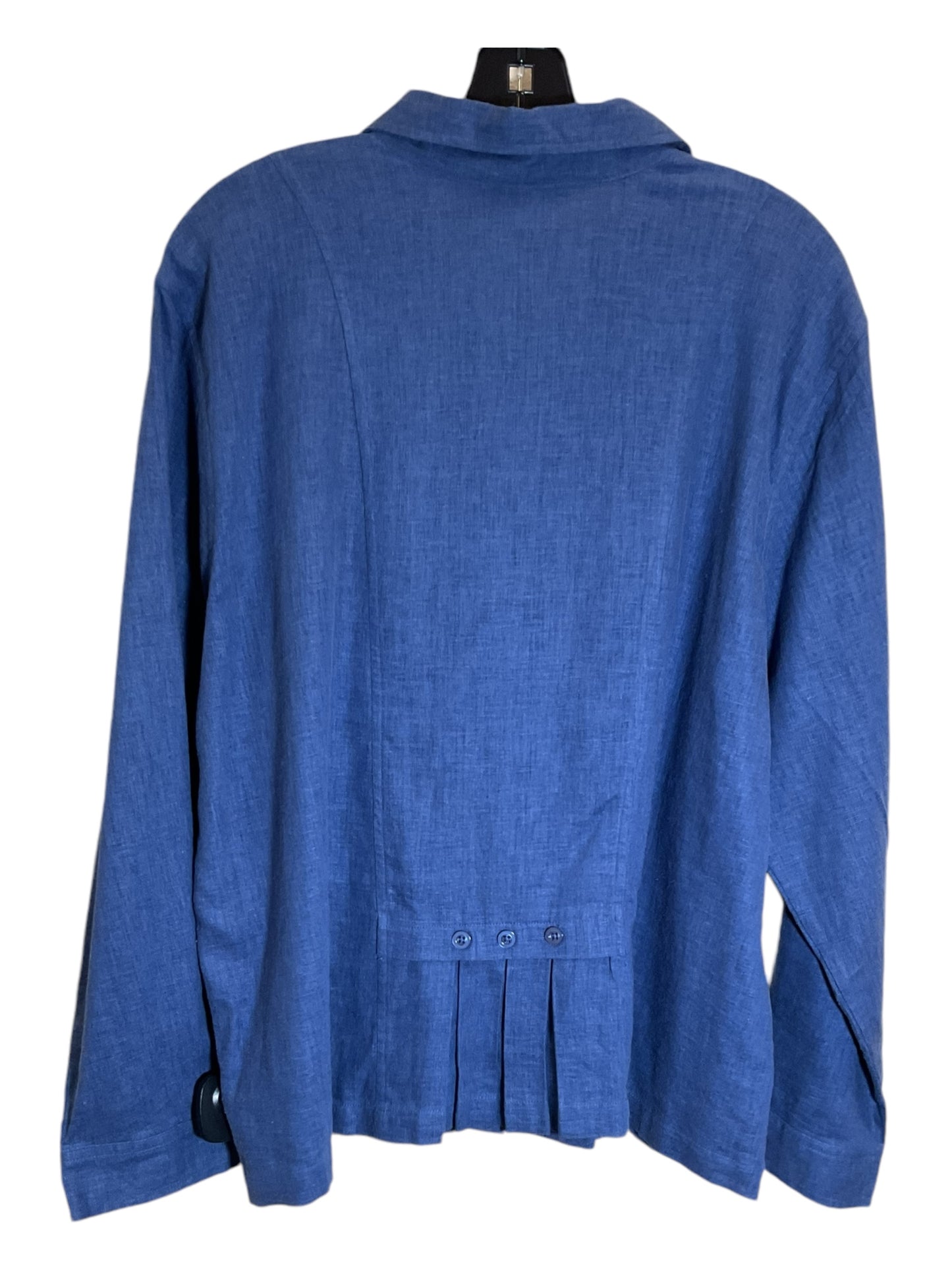 Blouse Long Sleeve By Cj Banks In Blue, Size: 1x