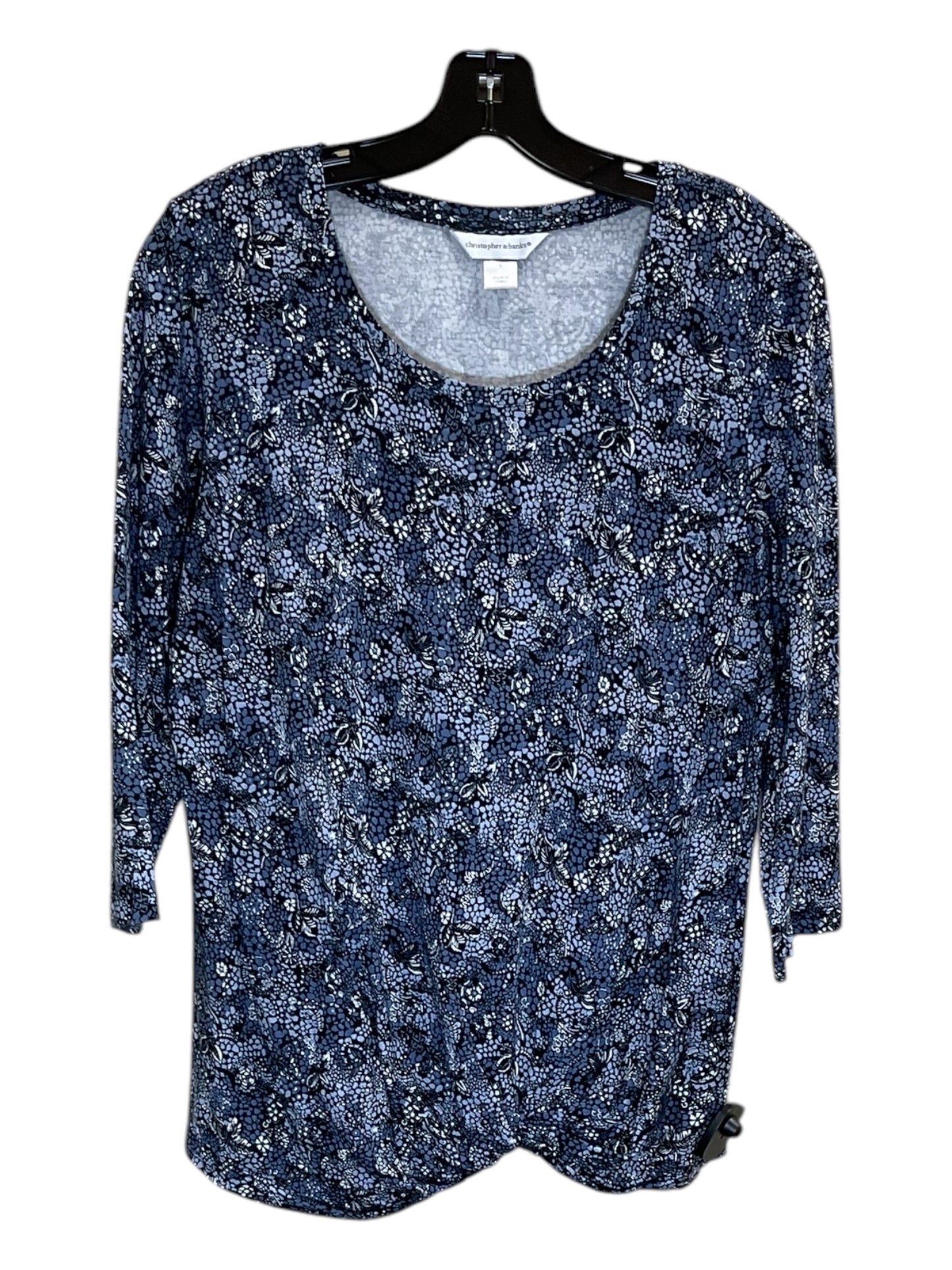 Top Long Sleeve By Christopher And Banks In Blue, Size: L