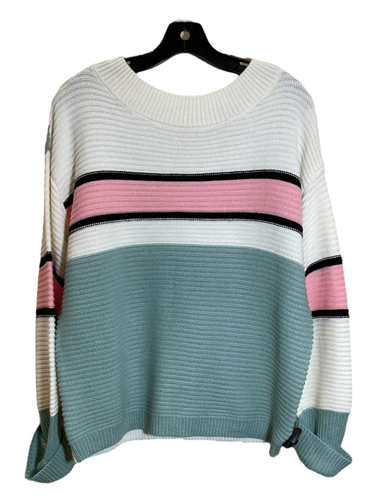 Sweater By Clothes Mentor In Striped Pattern, Size: L