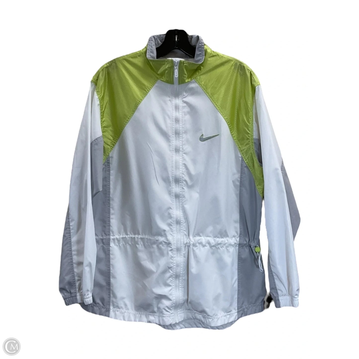 Jacket Windbreaker By Nike Apparel In Green & White, Size: M