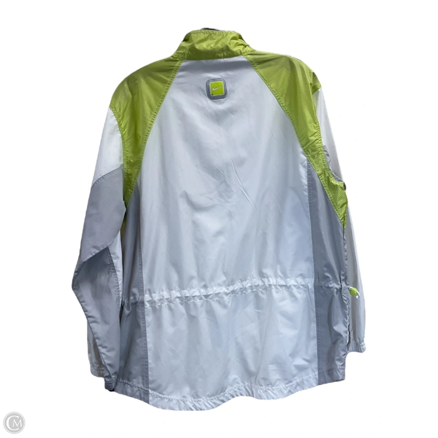 Jacket Windbreaker By Nike Apparel In Green & White, Size: M