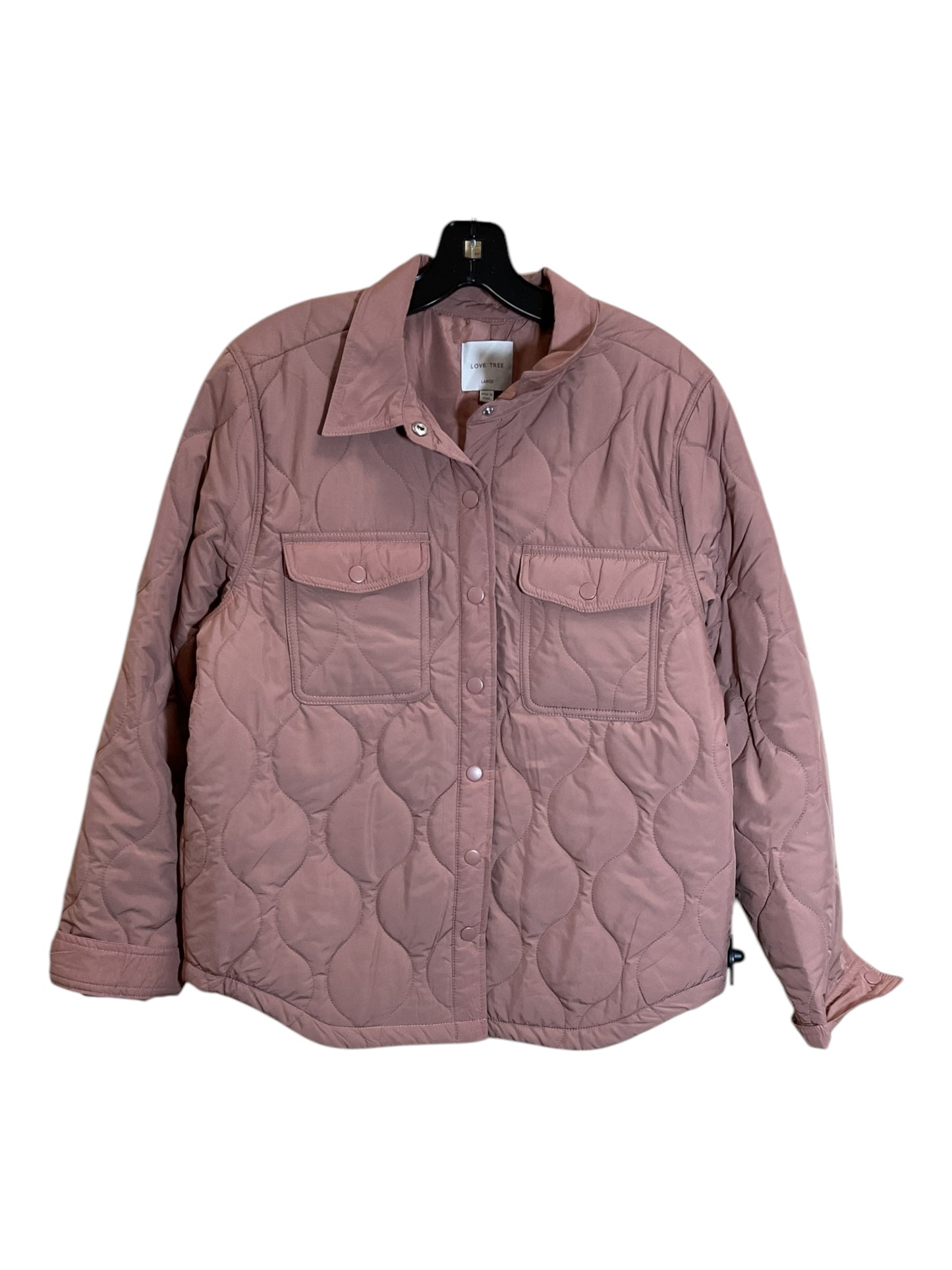 Jacket Puffer & Quilted By Love Tree In Pink, Size: L