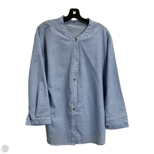 Blouse Long Sleeve By Shein In Striped Pattern, Size: Xl