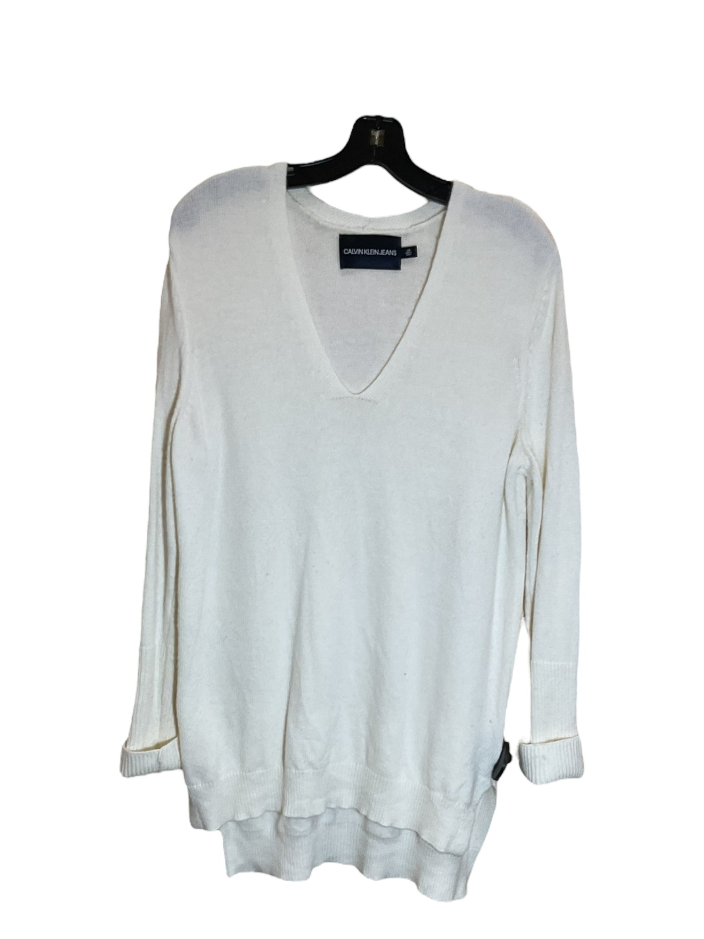 Sweater By Calvin Klein In Cream, Size: L