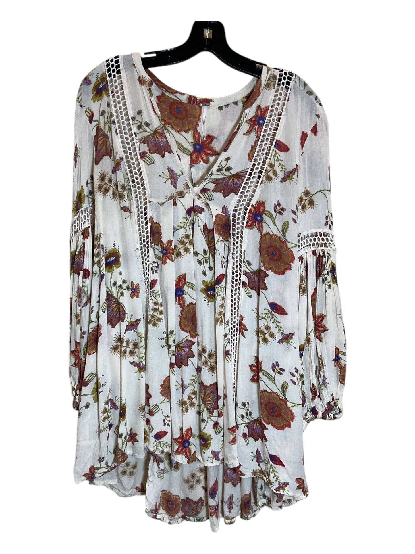 Tunic Long Sleeve By Free People In Floral Print, Size: Xs