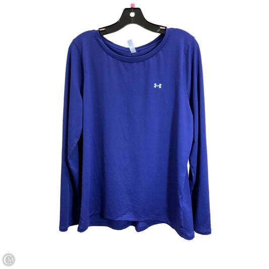 Athletic Top Long Sleeve Crewneck By Under Armour In Blue, Size: Xl