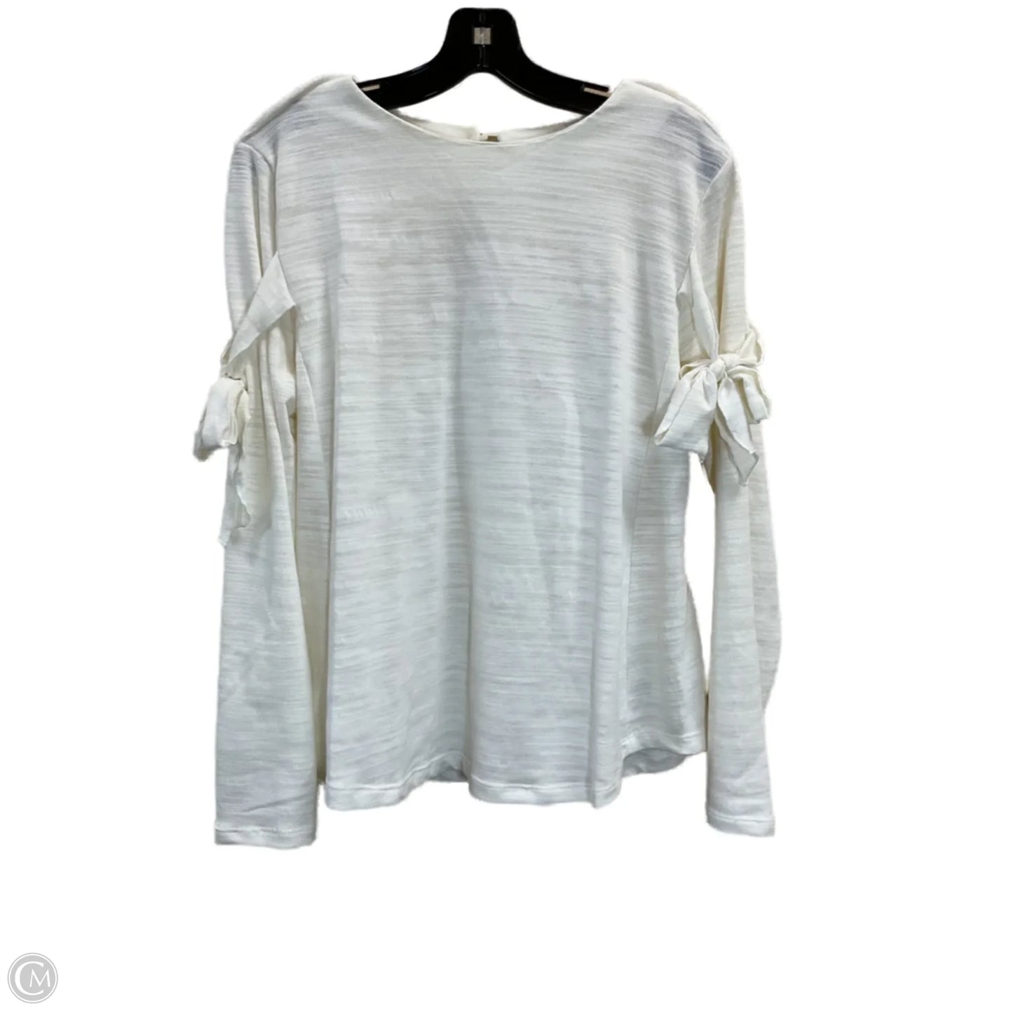 Top Long Sleeve By Como Vintage In Cream, Size: M