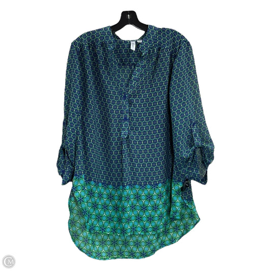 Tunic Long Sleeve By Tacera In Blue, Size: 1x