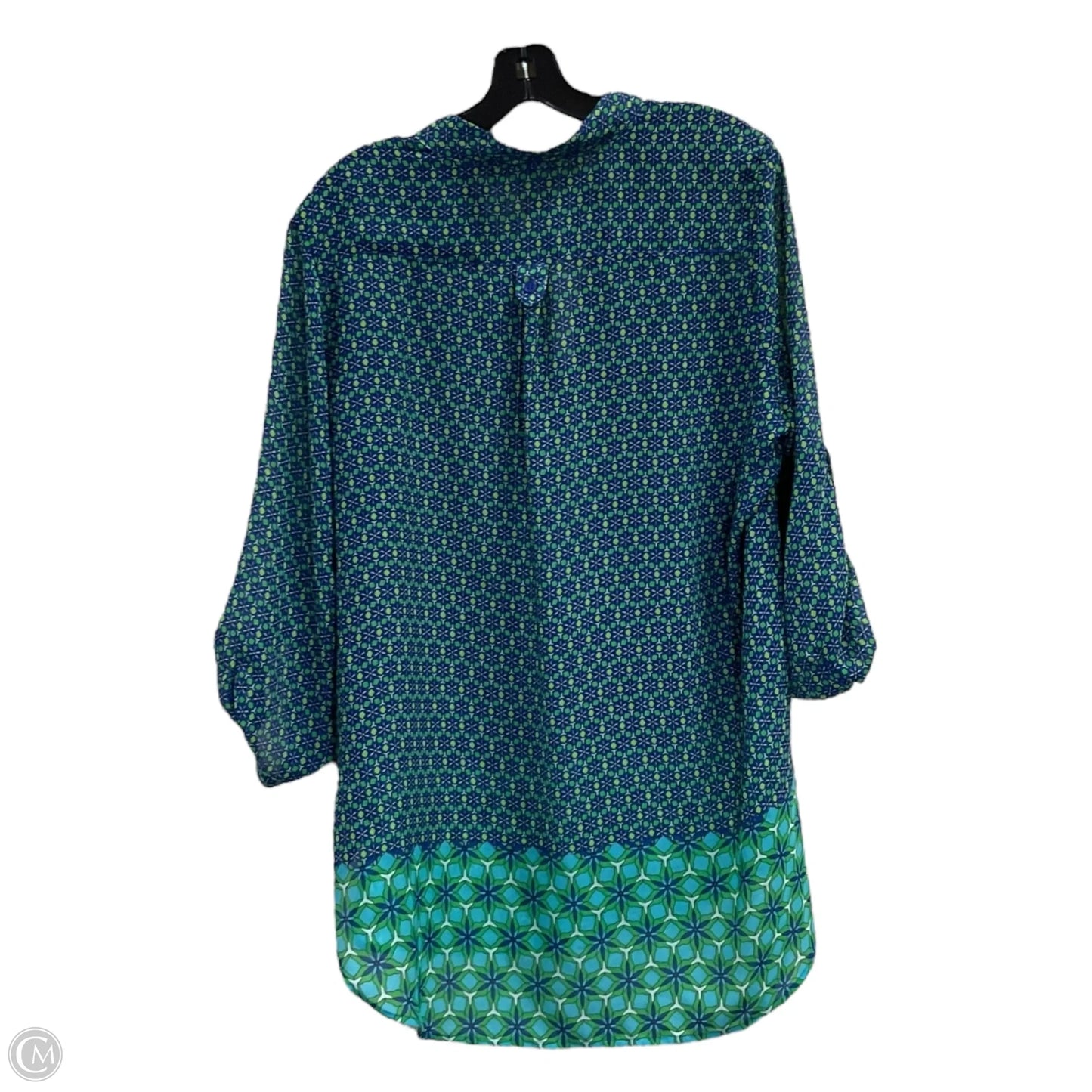Tunic Long Sleeve By Tacera In Blue, Size: 1x