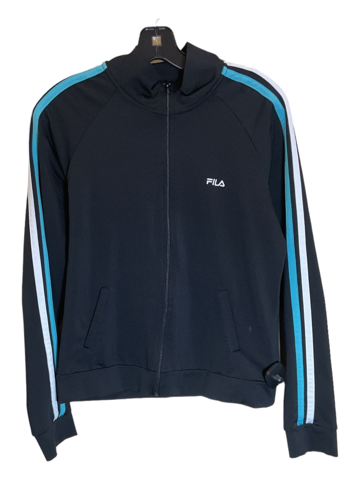 Athletic Jacket By Fila In Black, Size: L