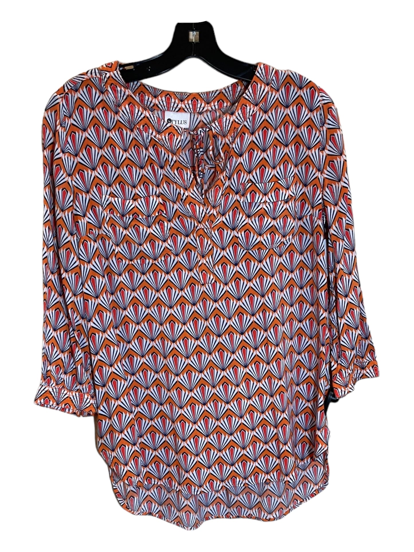 Blue & Orange Top Long Sleeve Stylus, Size S