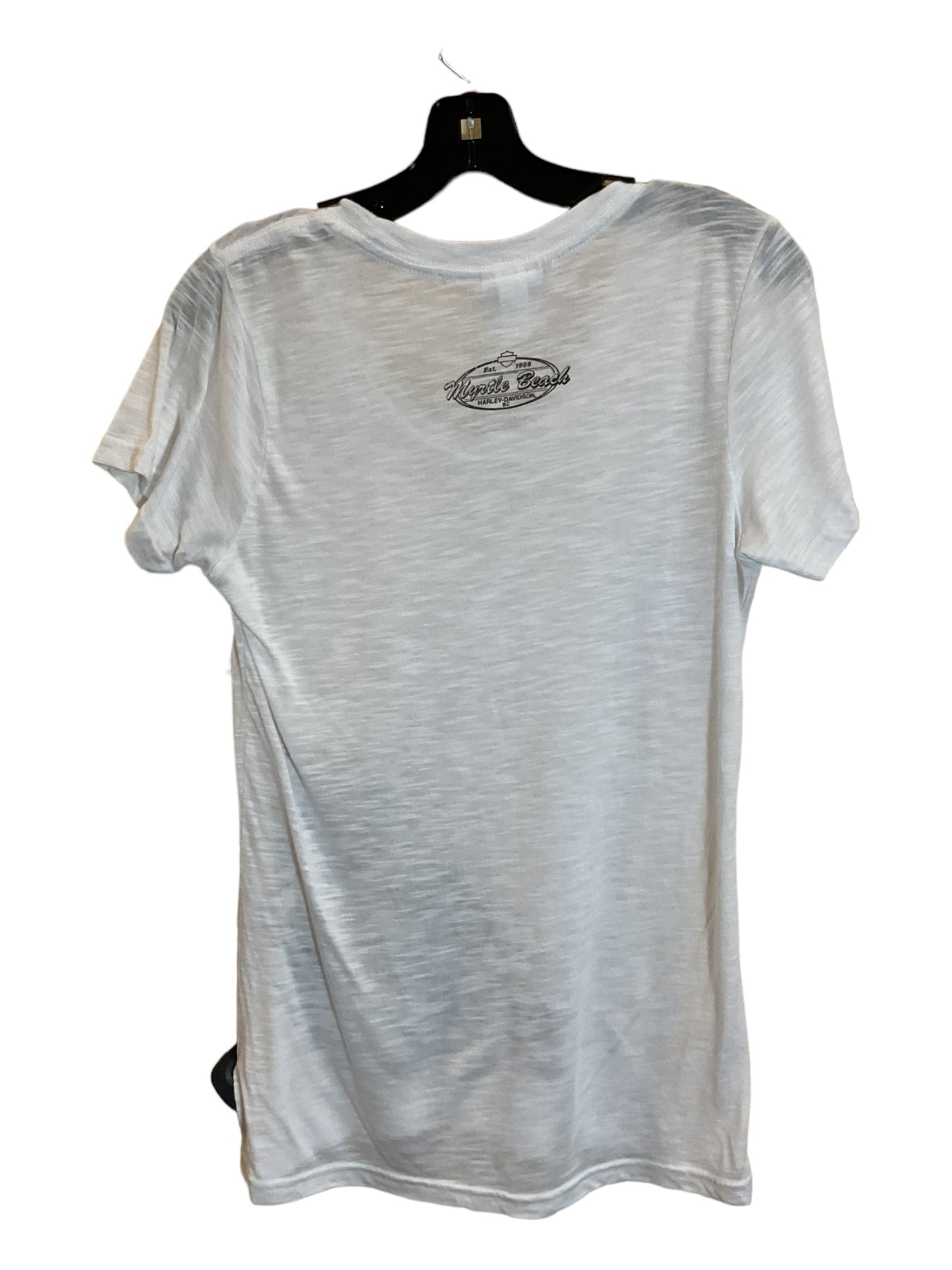 White Top Short Sleeve Harley Davidson, Size Xl