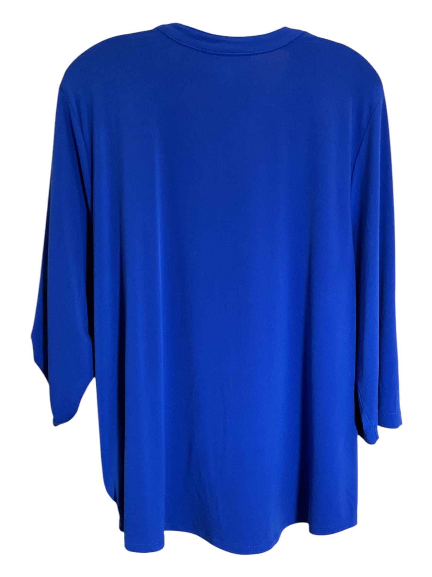 Top 3/4 Sleeve By Ellen Tracy In Blue, Size: 1x