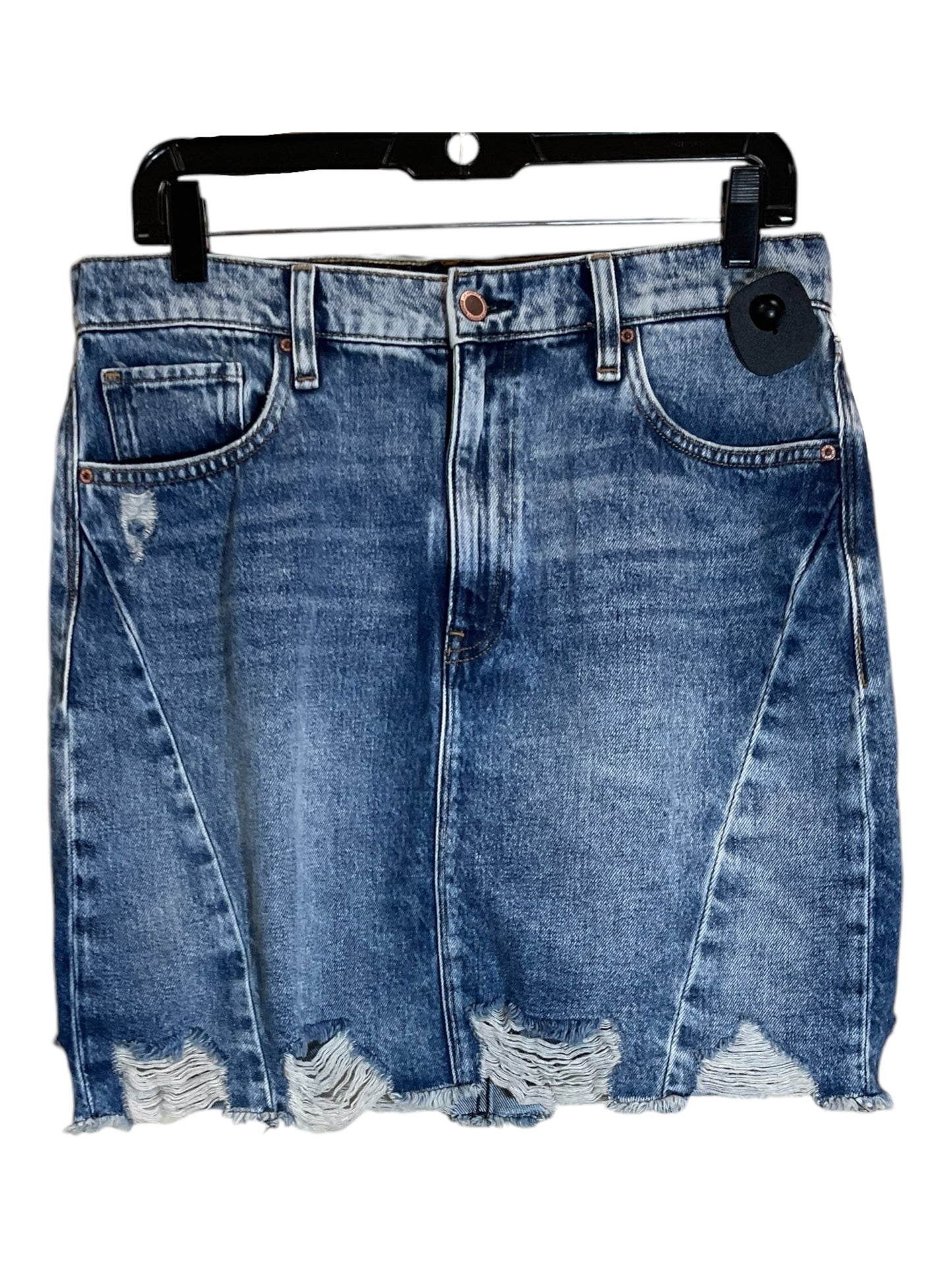 Skirt Mini & Short By Hudson In Blue Denim, Size: M