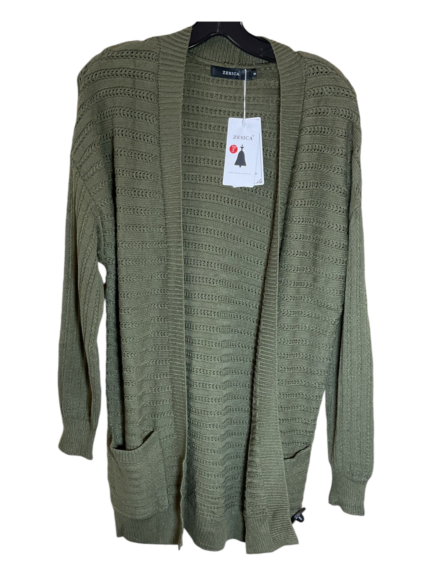 Sweater Cardigan By Clothes Mentor In Green, Size: S