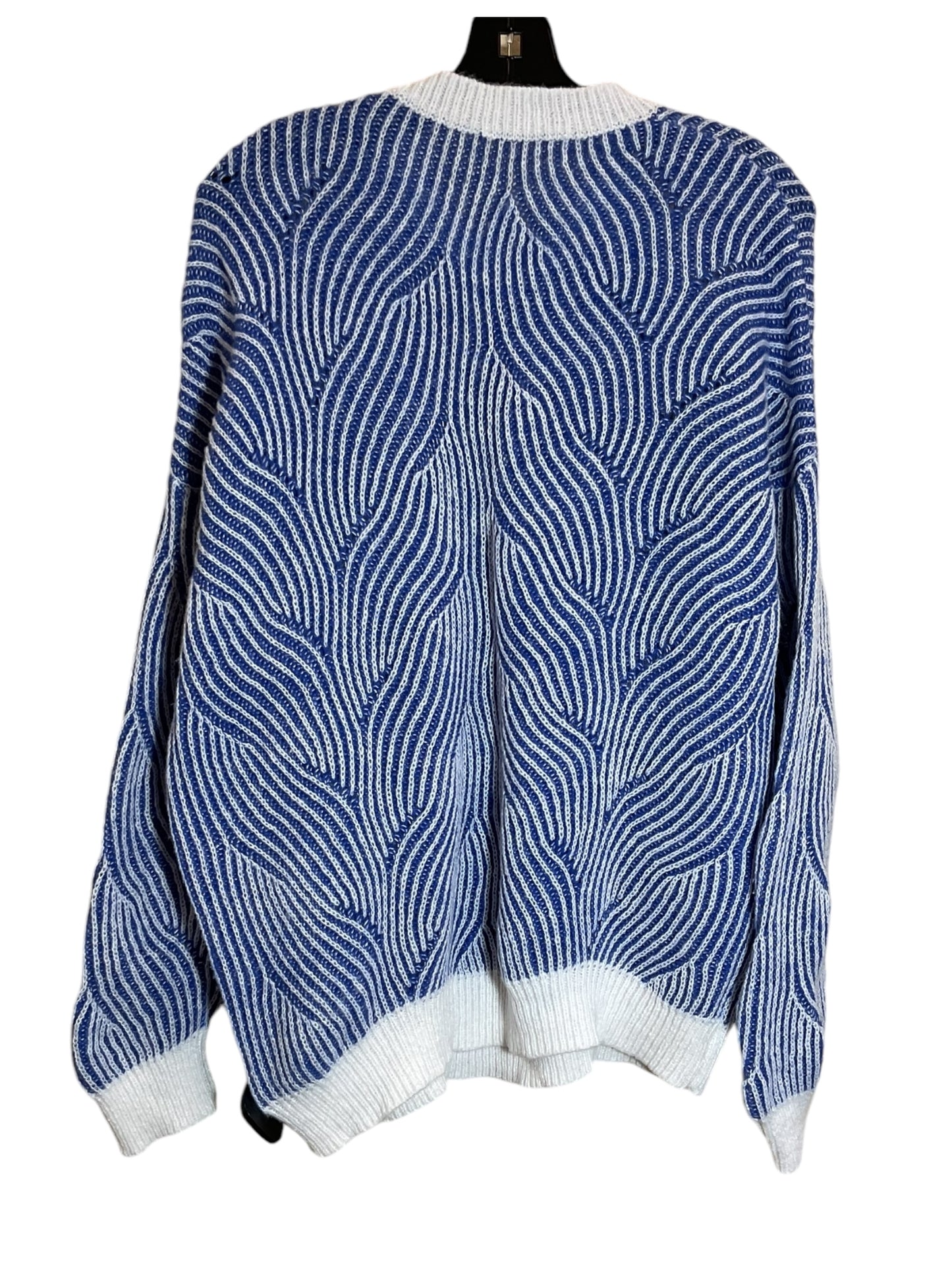 Sweater By Clothes Mentor In Blue & White, Size: Xl