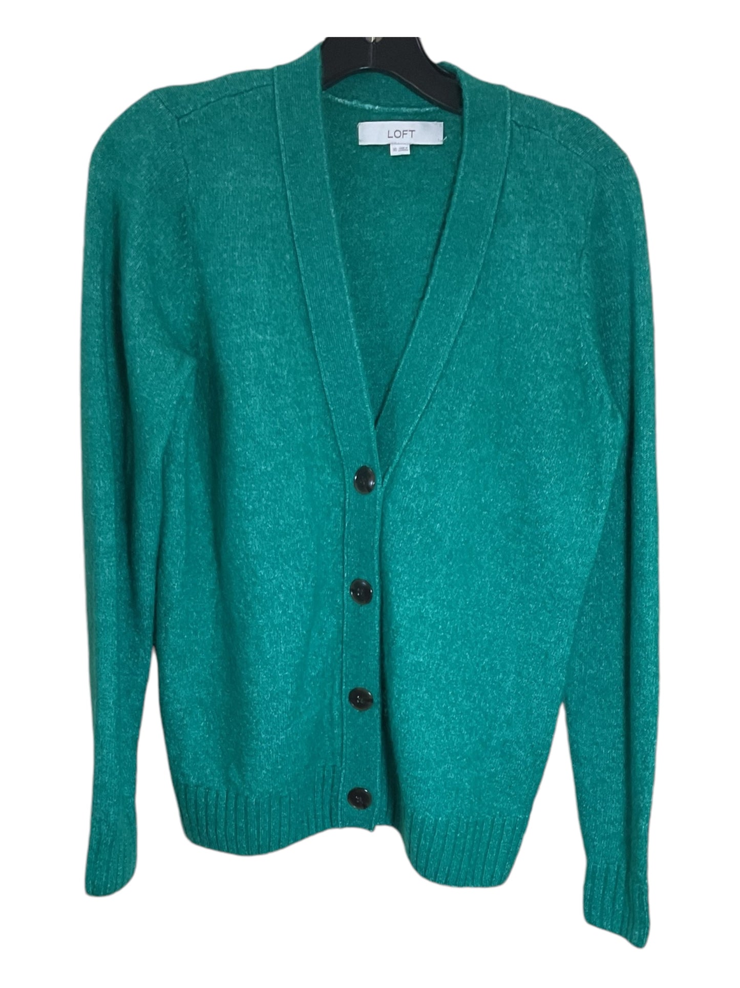 Sweater Cardigan By Loft In Green, Size: Xs