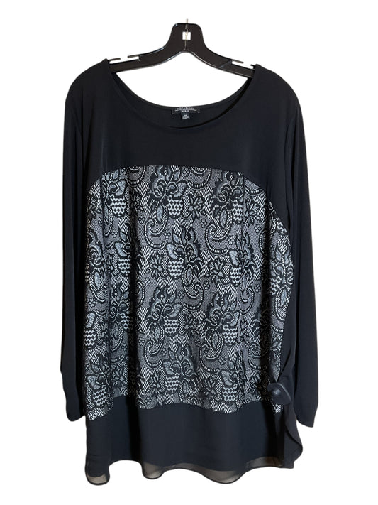 Top Long Sleeve By Notations In Black, Size: 3x