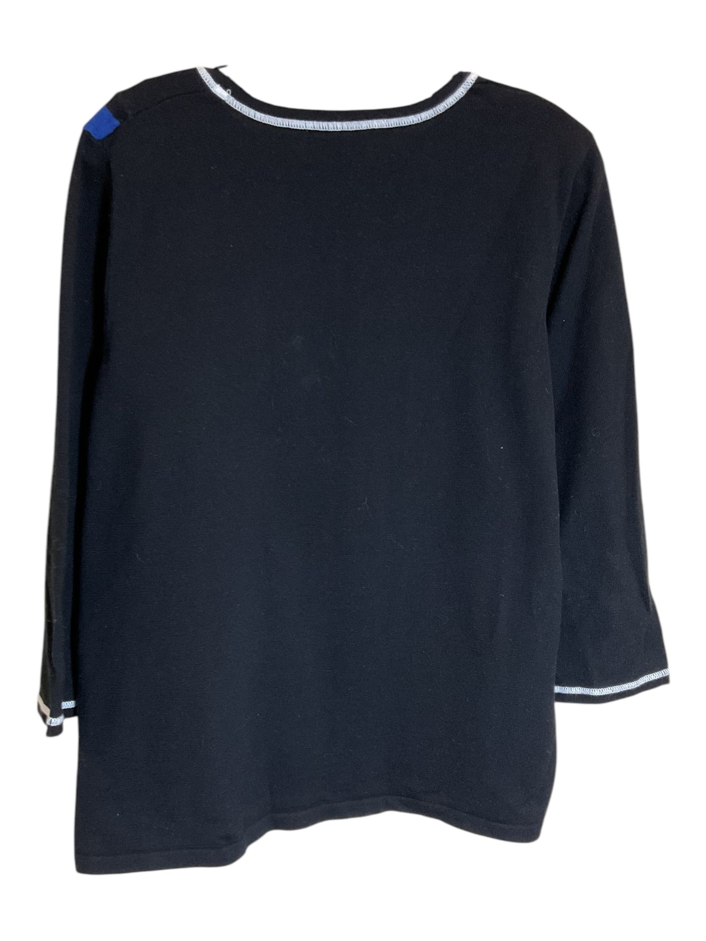 Top Long Sleeve By Alfred Dunner In Black & Blue, Size: L