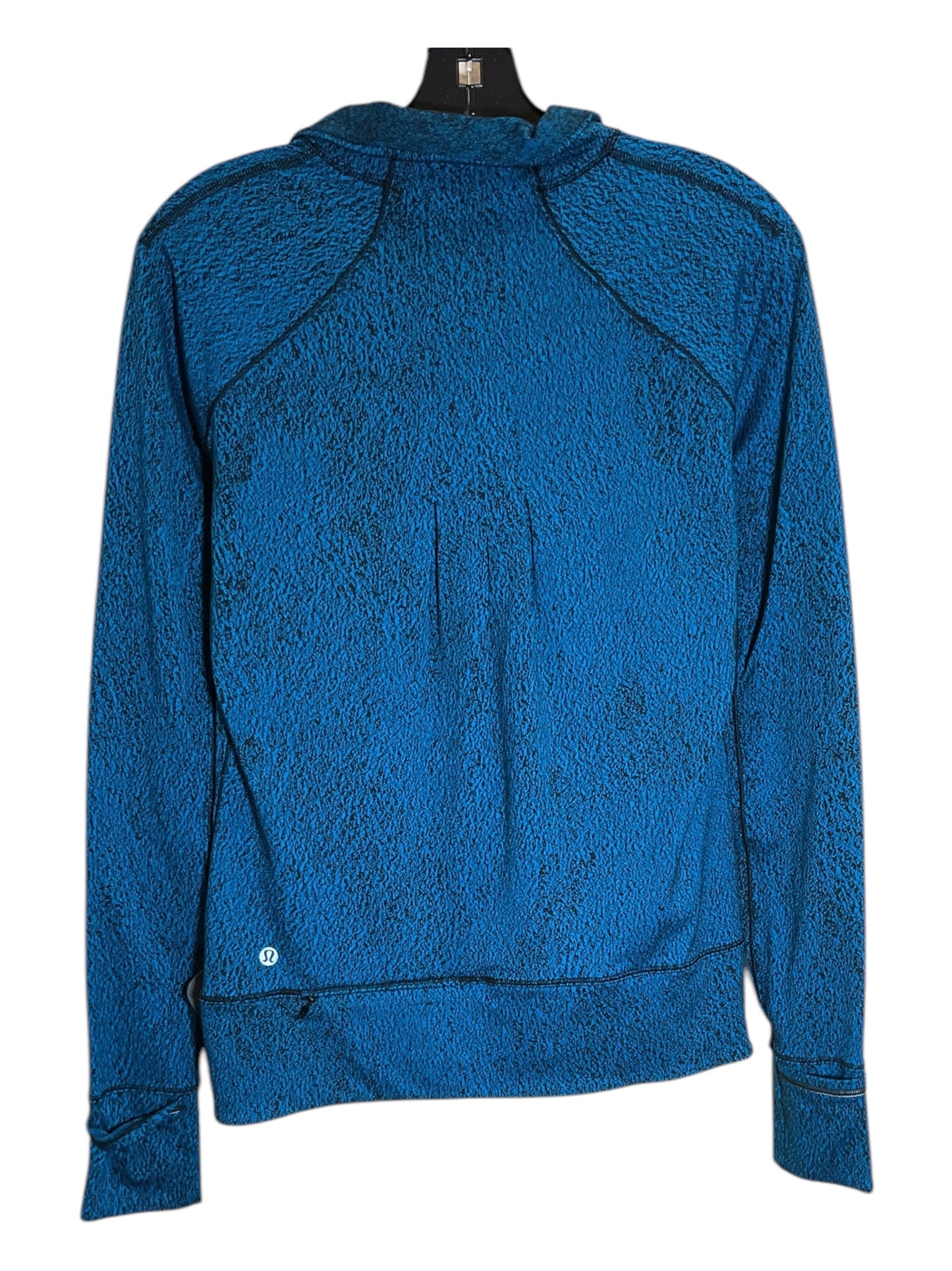 Athletic Top Long Sleeve Collar By Lululemon In Blue, Size: M