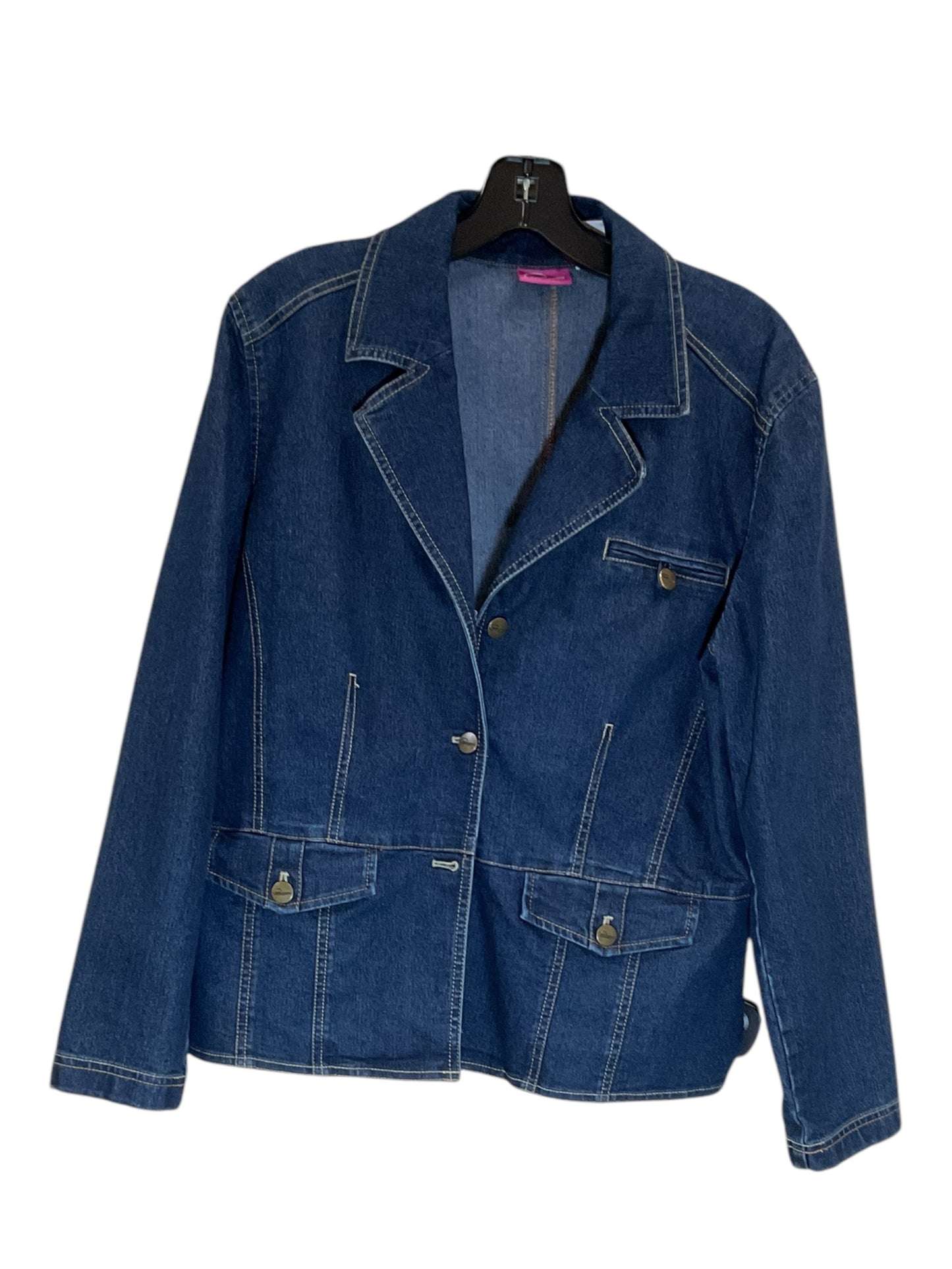 Blazer By Pappagallo In Blue Denim, Size: L