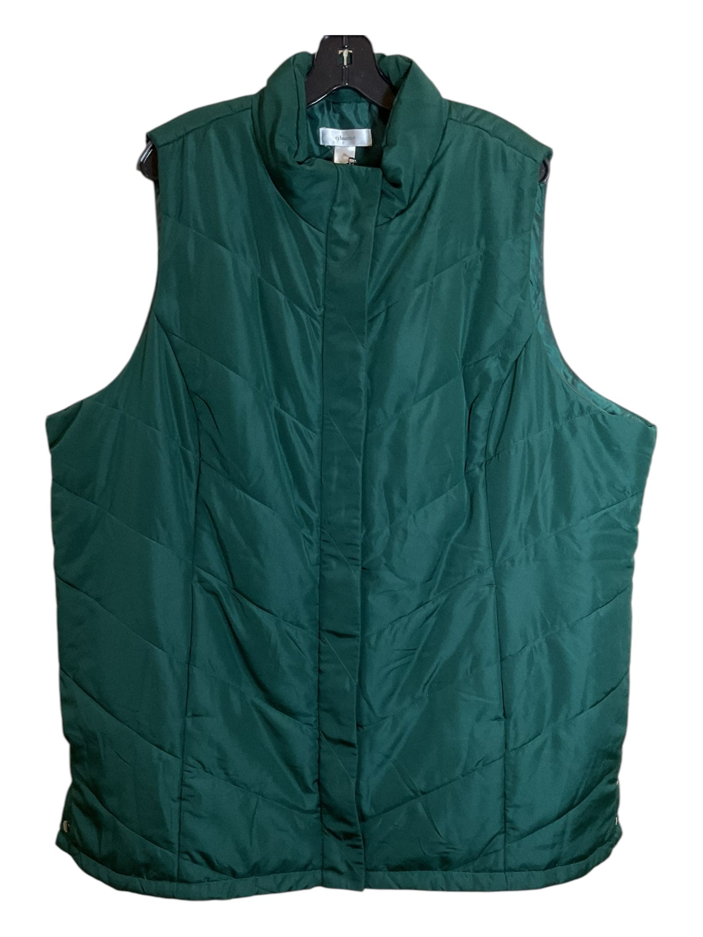 Vest Puffer & Quilted By Cj Banks In Green, Size: 3x