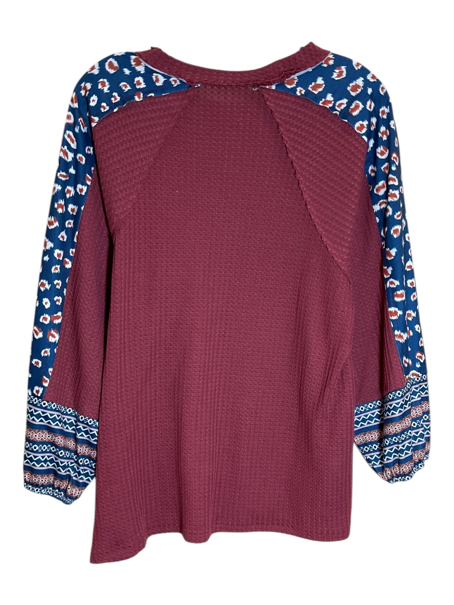 Top Long Sleeve By Clothes Mentor In Red, Size: L