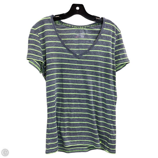 Athletic Top Short Sleeve By Under Armour In Grey, Size: L