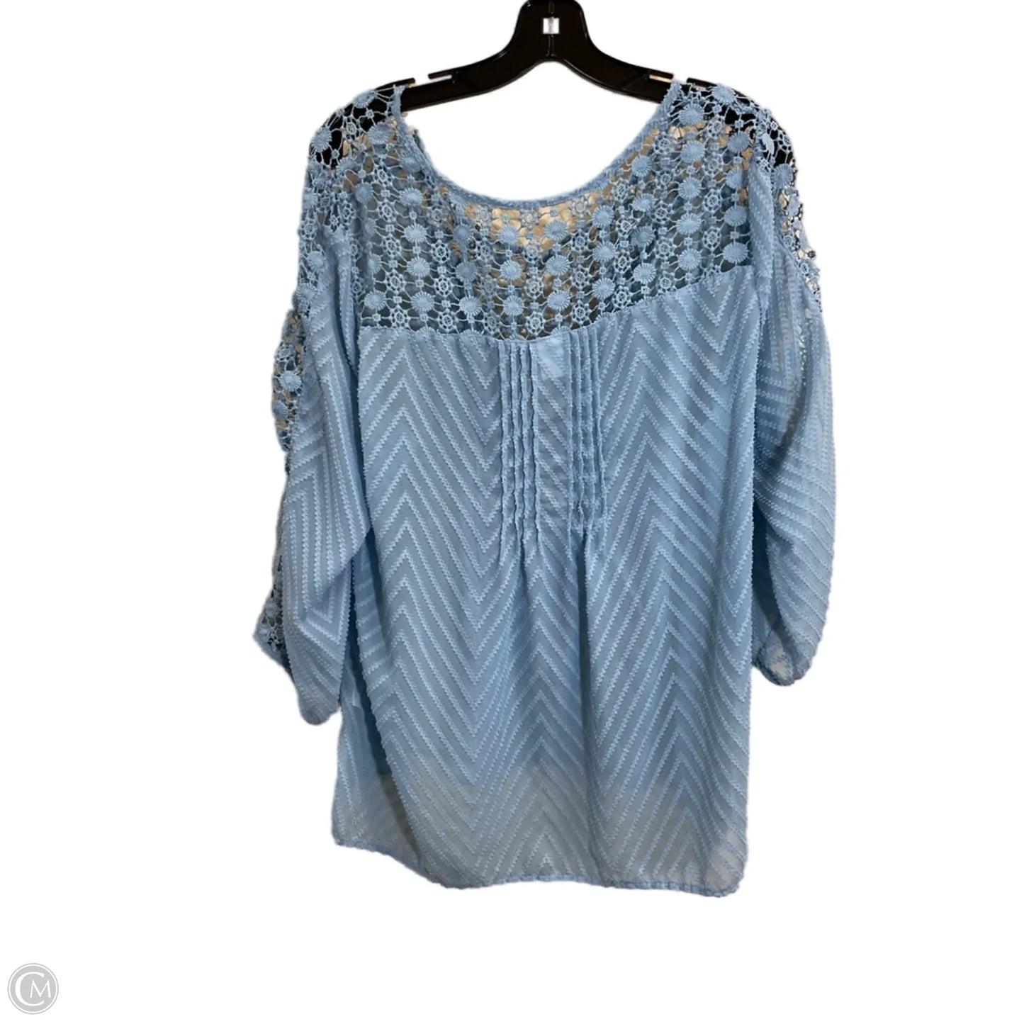 Top 3/4 Sleeve By Bila In Blue, Size: Xl