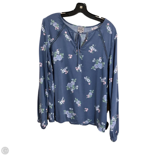 Top Long Sleeve By Como Vintage In Blue, Size: Xl