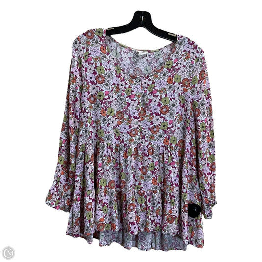Top Long Sleeve By Jane And Delancey In Multi-colored, Size: M