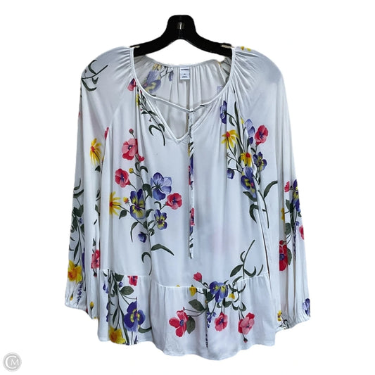 Top Long Sleeve By Old Navy In White, Size: Xs