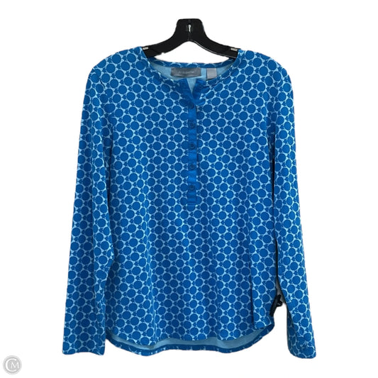 Top Long Sleeve By Liz Claiborne In Blue, Size: L