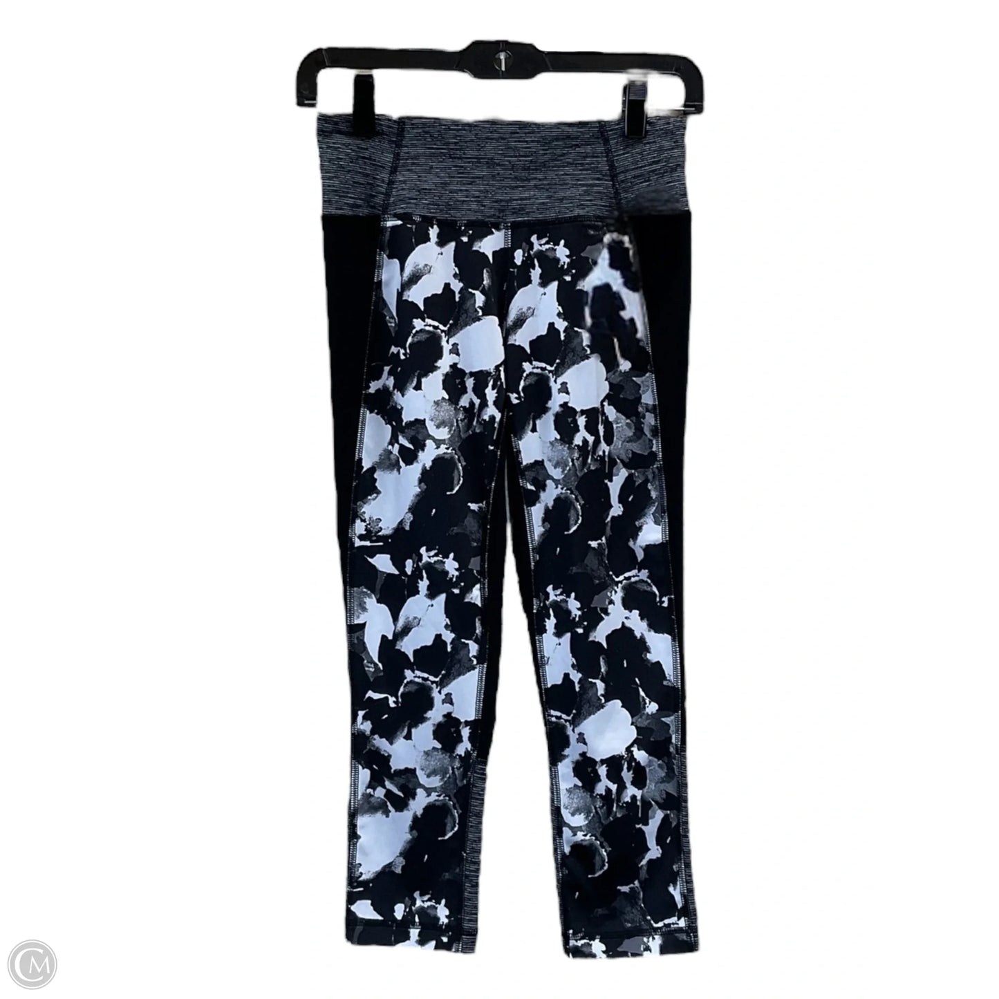 Athletic Leggings Capris By 90 Degrees By Reflex In Black & White, Size: Xs