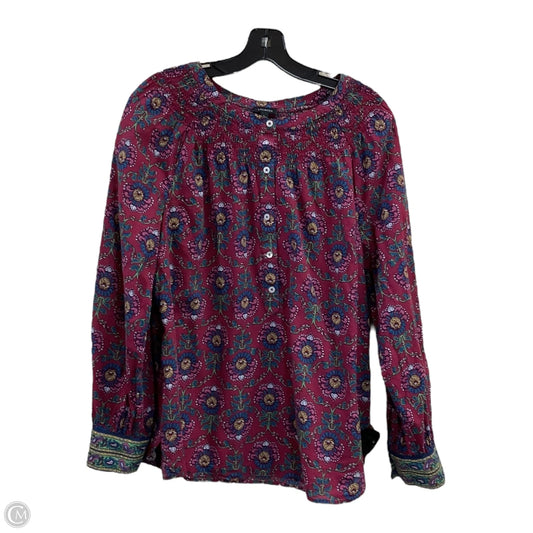 Top Long Sleeve By Talbots In Red, Size: L
