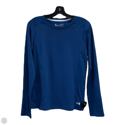 Athletic Top Long Sleeve Crewneck By Under Armour In Blue, Size: S