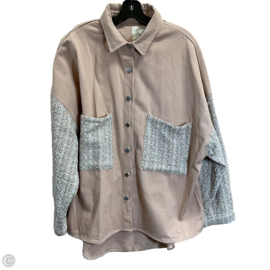 Jacket Shirt By Fantastic Fawn In Orange, Size: M