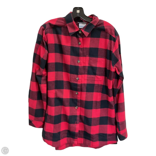 Blouse Long Sleeve By Columbia In Black & Red, Size: M