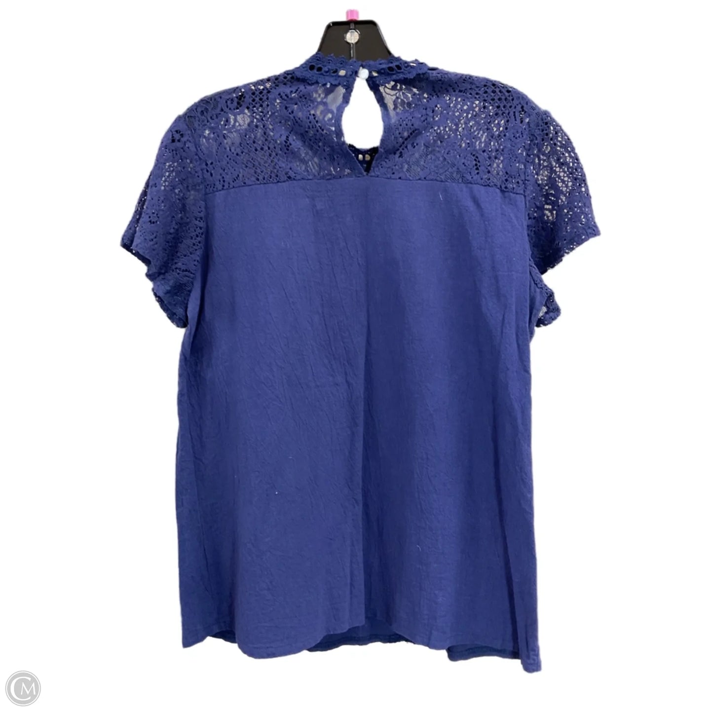 Top Short Sleeve By Clothes Mentor In Navy, Size: M