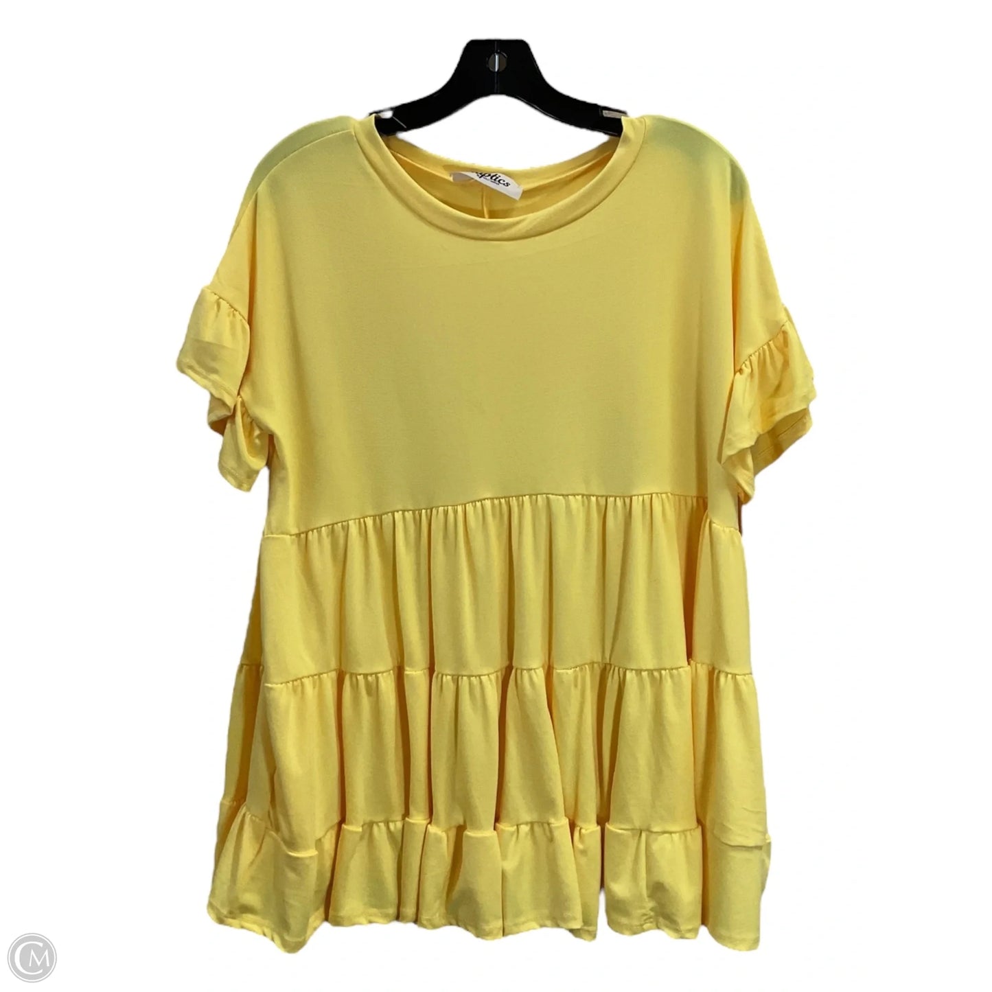 Top Short Sleeve By Haptics In Yellow, Size: L