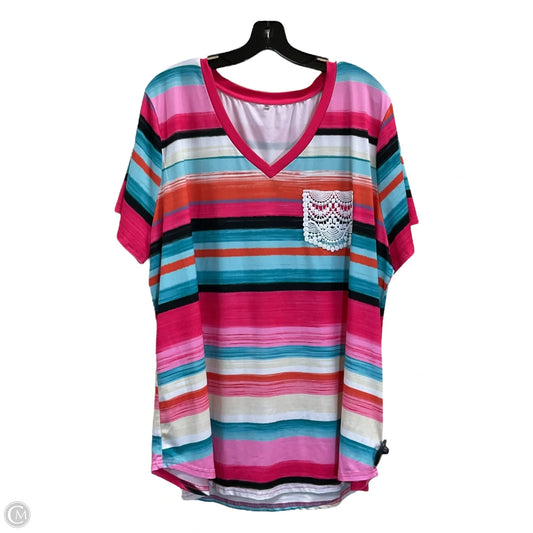 Top Short Sleeve By Top Style In Multi-colored, Size: 3x