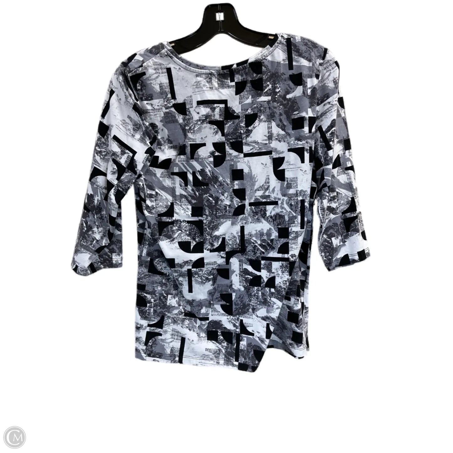 Top 3/4 Sleeve By Christopher And Banks In Black & White, Size: M