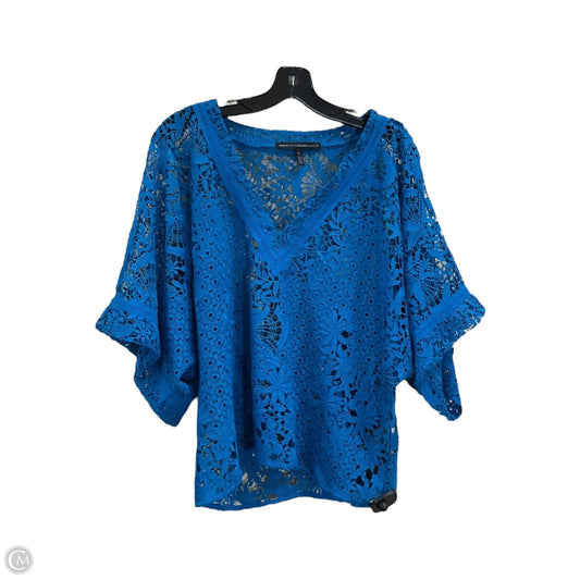 Top Short Sleeve By White House Black Market In Blue, Size: L