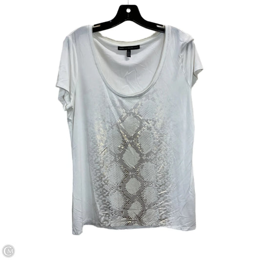 Top Short Sleeve By White House Black Market In Cream, Size: L